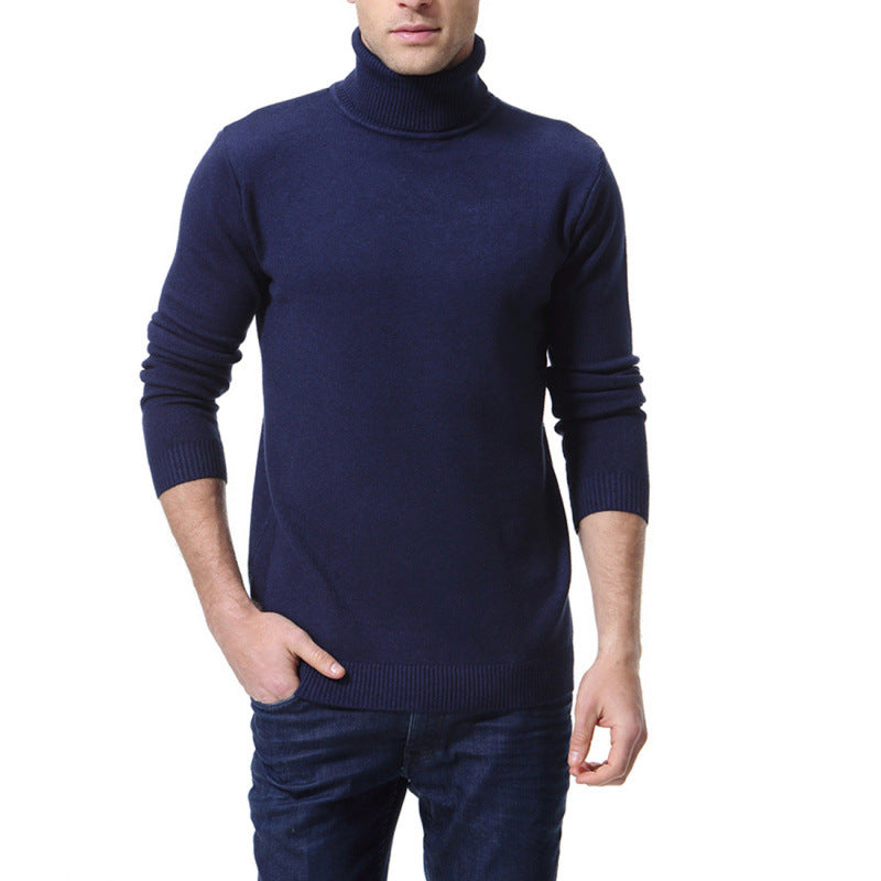Herren eleganter Rollkragenpullover aus hochwertiger Baumwolle Aliams