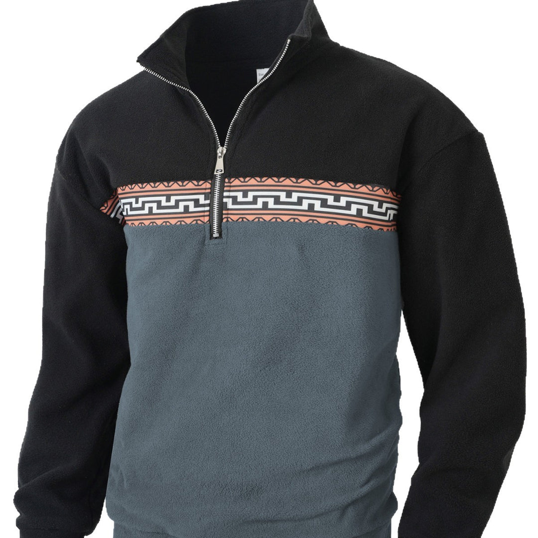 Herren Fleece-Pullover mit modernem Reißverschluss und kreativem Design Aliams