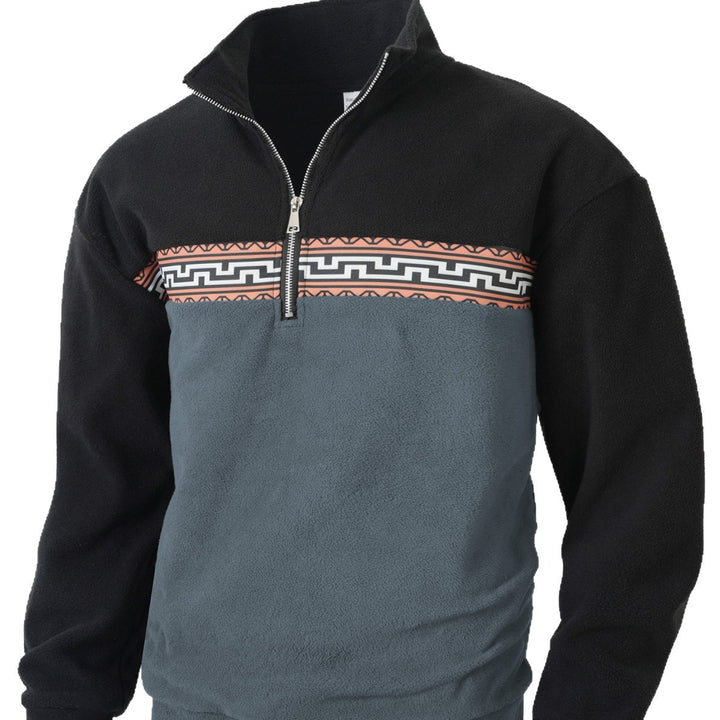 Herren Fleece-Pullover mit modernem Reißverschluss und kreativem Design Aliams