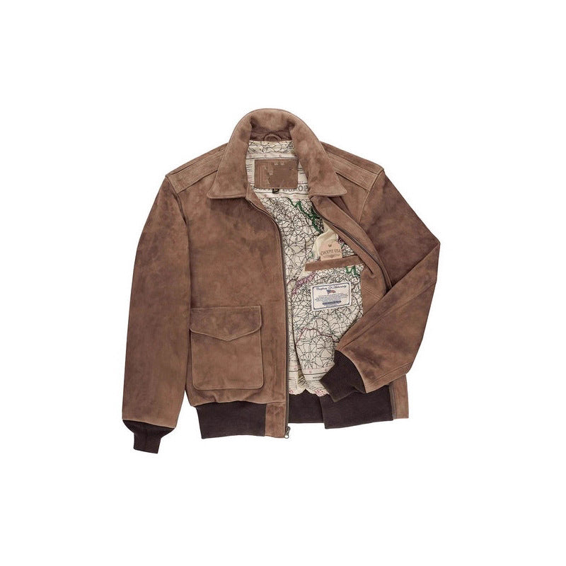 Herren Wildlederjacke mit hochwertiger Verarbeitung und praktischen Taschen Aliams