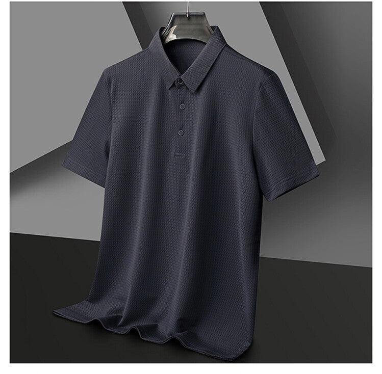 Herren elegantes Polohemd mit strukturiertem Kragen und funktionalen Eigenschaften Aliams