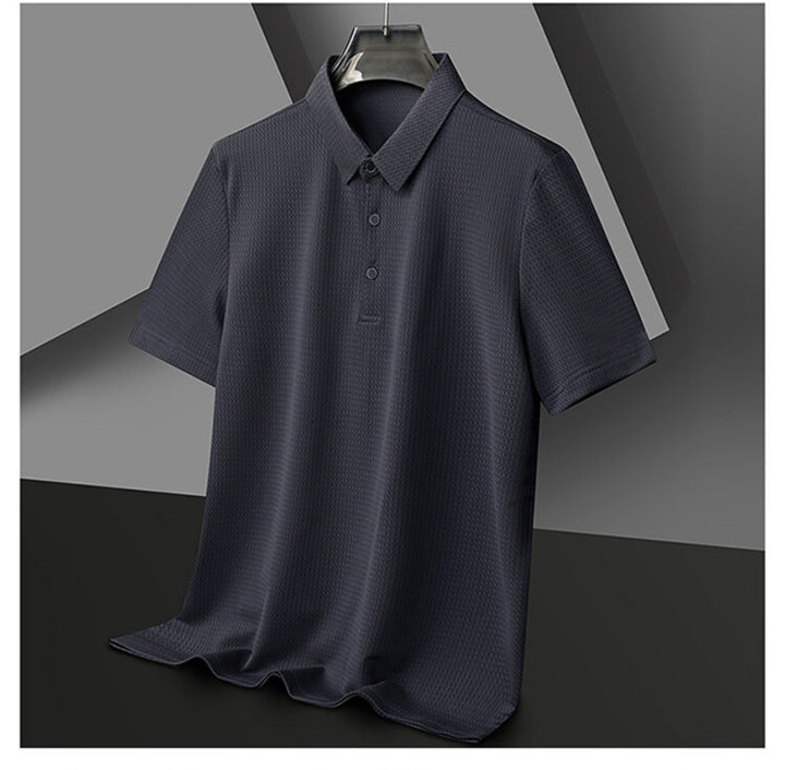 Herren elegantes Polohemd mit strukturiertem Kragen und funktionalen Eigenschaften Aliams