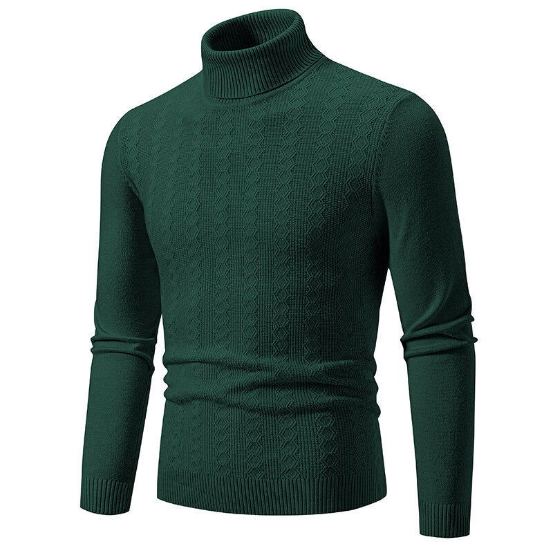 Herren Rollkragenpullover mit strukturiertem Zopfdesign Aliams