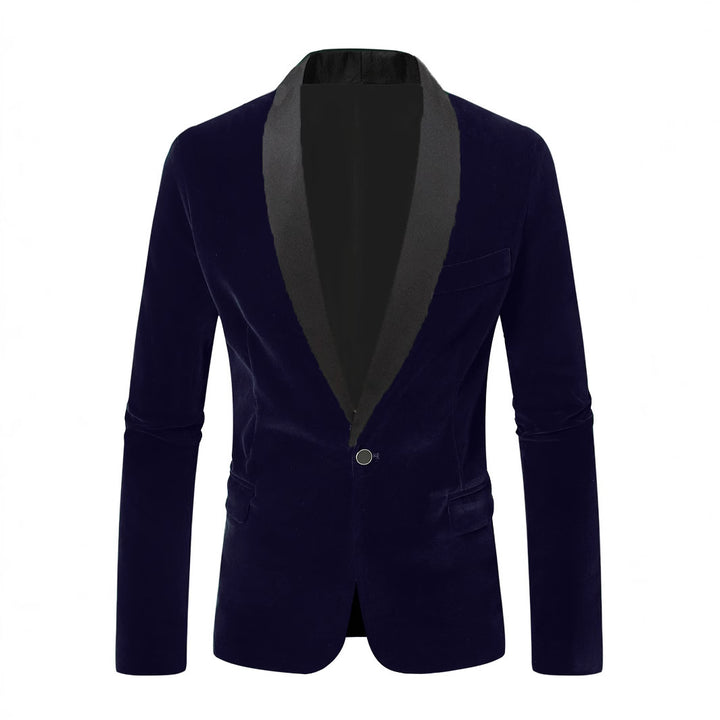 Herren eleganter Samtblazer mit Satinverarbeitung Aliams