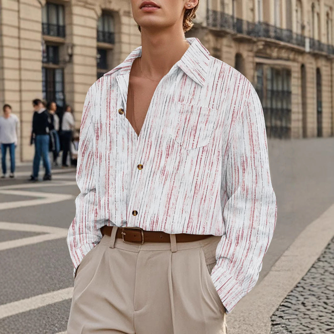 Herren Elegantes Langarmhemd mit raffinierten Strukturdetails Aliams