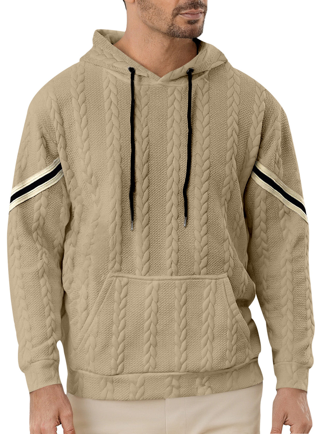 Herren Kapuzenpullover mit strukturiertem Design und kontrastierenden Akzenten Aliams