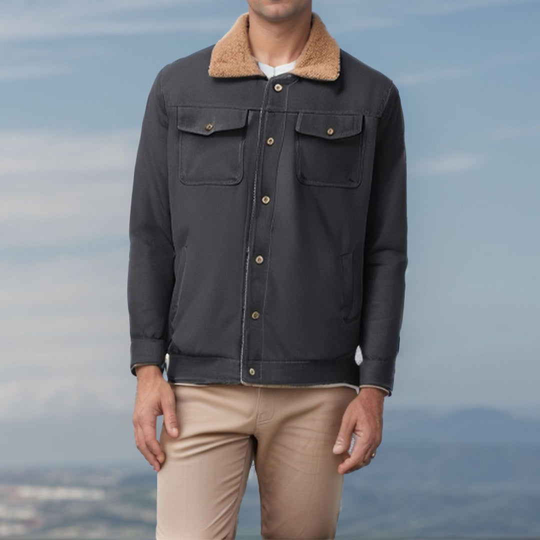 Herren Futuristische Utility-Jacke mit Fleecefutter und praktischen Taschen Aliams