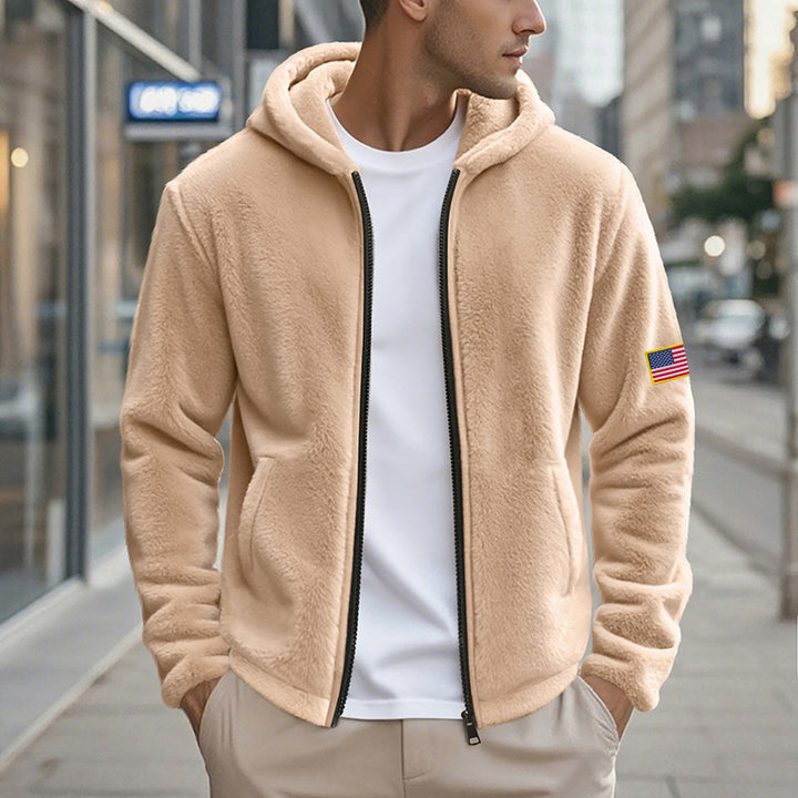 Herren Fleecejacke mit hohem Kragen und praktischen Seitentaschen Aliams