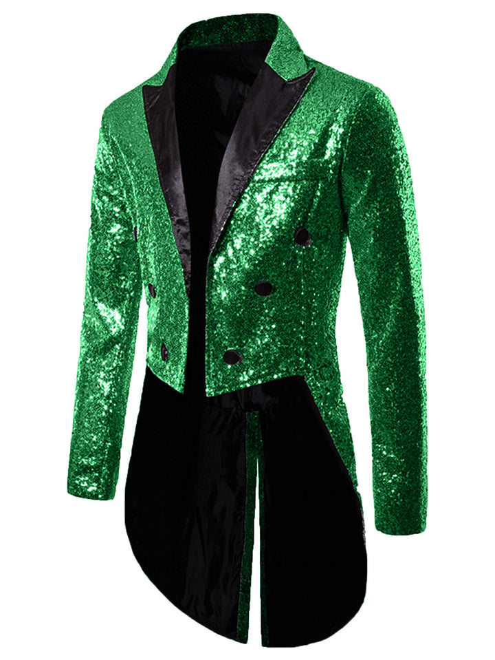 Herren glitzernde Smokingjacke mit elegantem Schnitt und schimmernden Pailletten Aliams