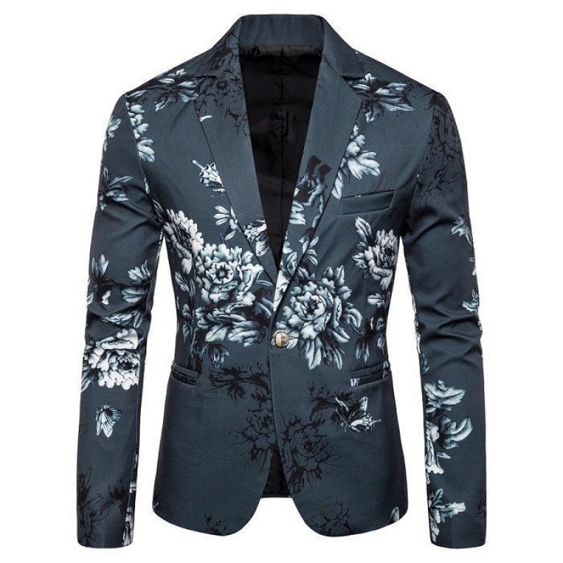 Herren Blazer mit floralem Muster und modernem Schnitt Aliams