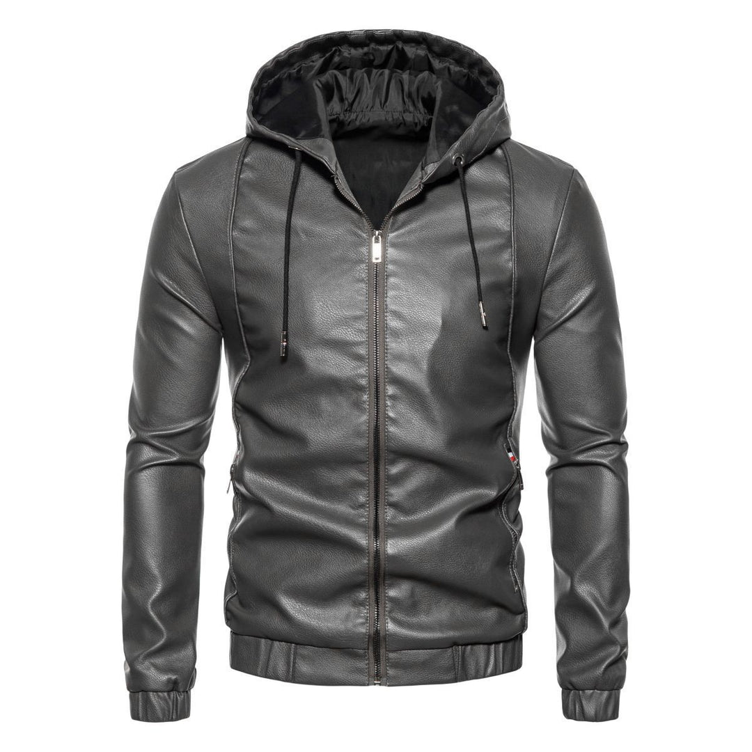 Herren Kunstlederjacke mit praktischem Kapuzen Design und sportiven Details Aliams