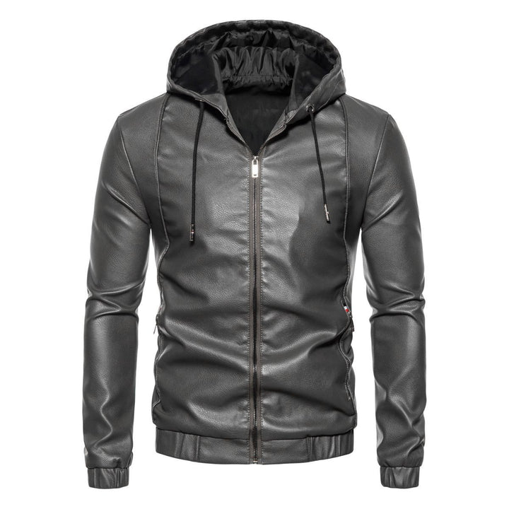 Herren Kunstlederjacke mit praktischem Kapuzen Design und sportiven Details Aliams