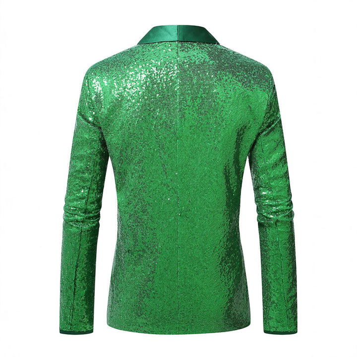 Herren eleganter glitzernder Blazer mit satinierter Kragenpartie Aliams