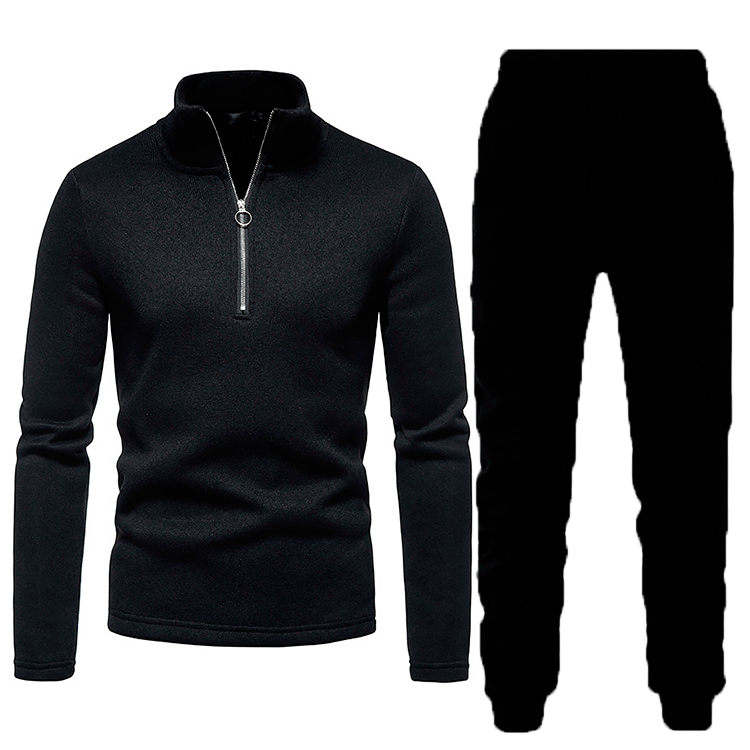 Herren Sportliches Fleece Trainingsanzug-Set mit Reißverschluss Aliams