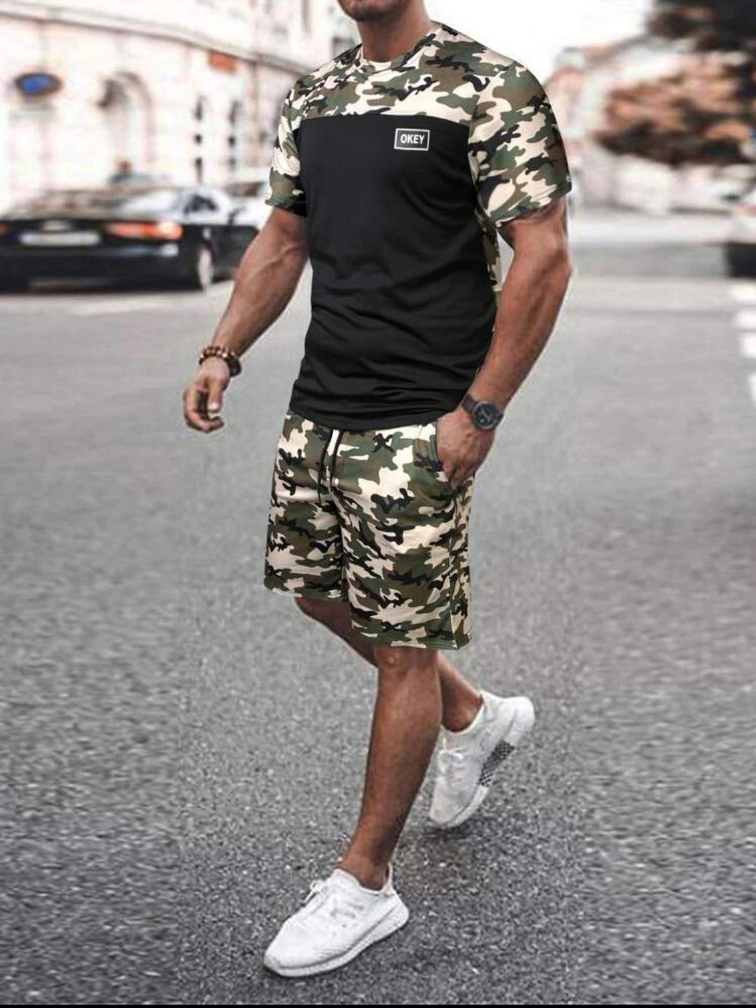 Herren Camouflage Sportanzug mit modernem Design und praktischen Taschen Aliams
