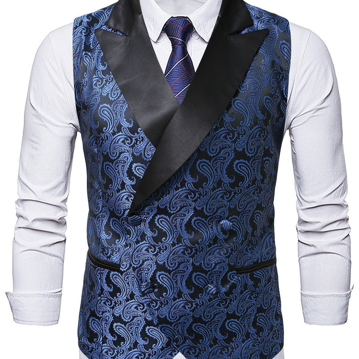 Herren elegante Brokatweste mit schimmerndem Satinrevers Aliams