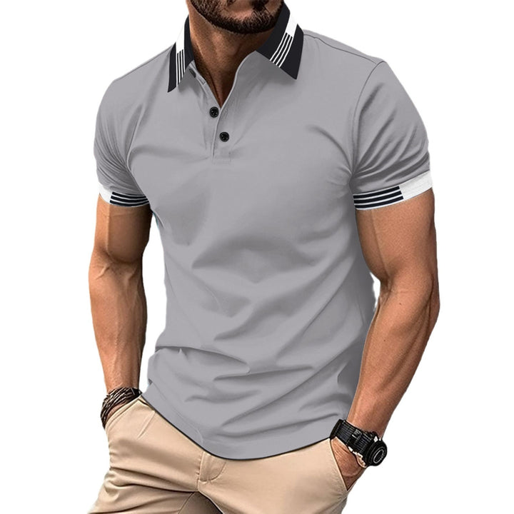 Stylisches Kurzarm-Polohemd für Herren mit Kontrastbesatz Aliams