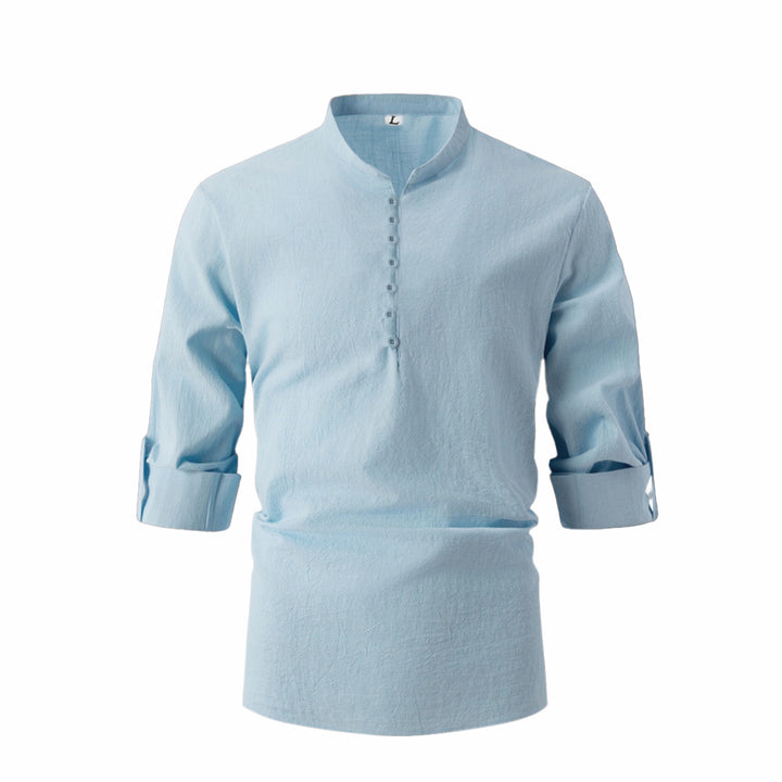 Herren Hemd mit modernen Knöpfen und praktischen hochgerollten Ärmeln Aliams