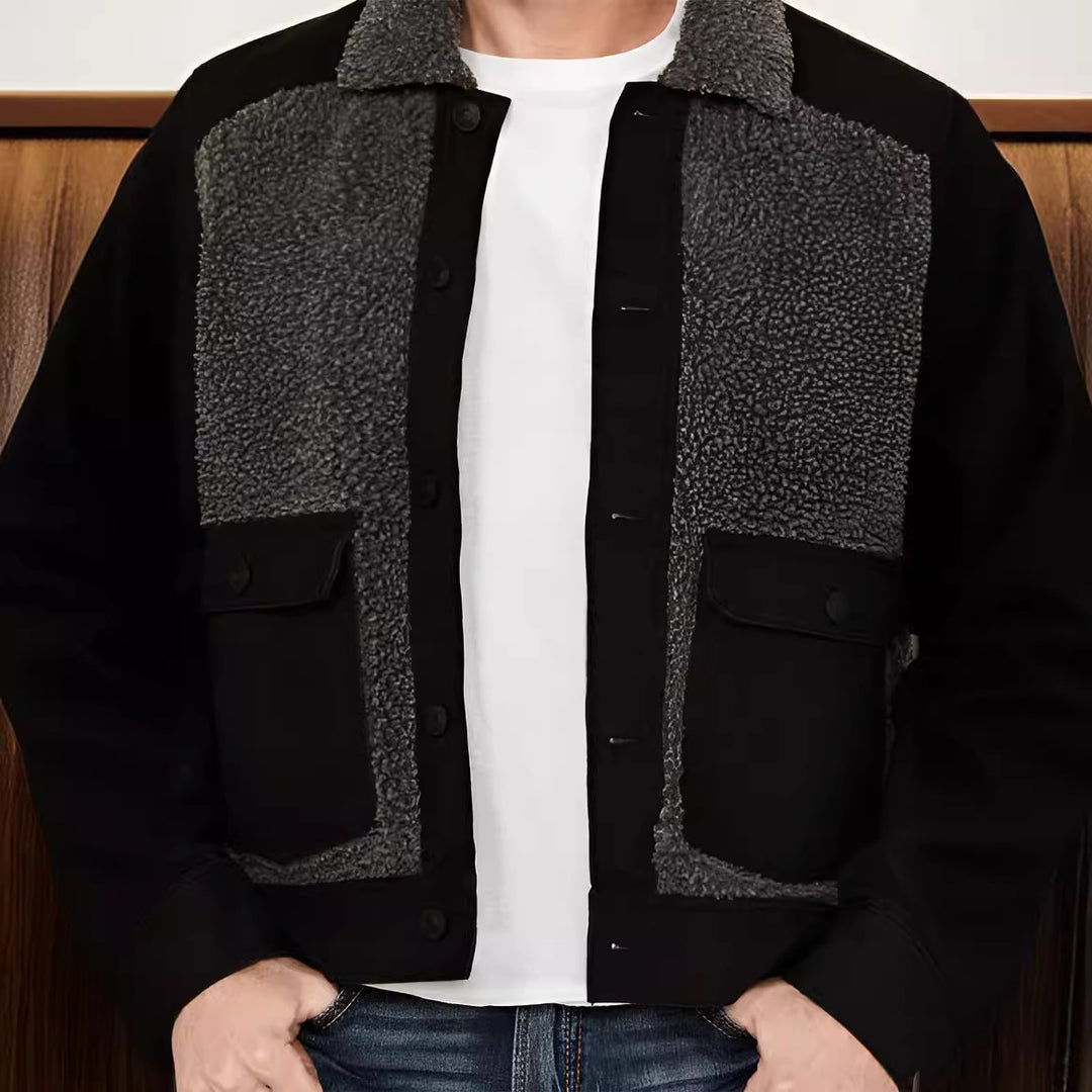 Herren warme Fleecejacke mit praktischen Taschen und weichem Kragen Aliams