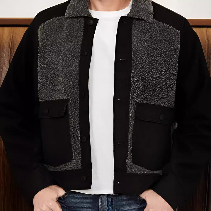 Herren warme Fleecejacke mit praktischen Taschen und weichem Kragen Aliams