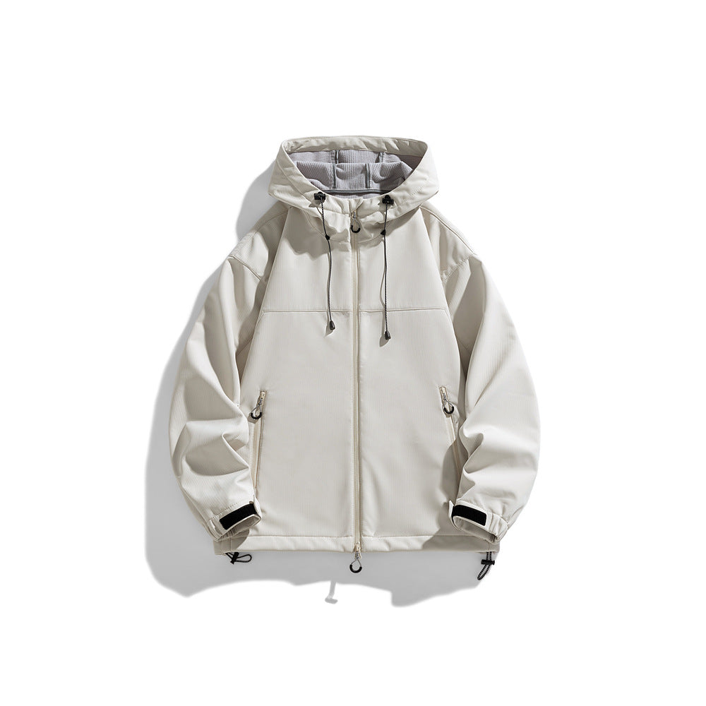 Herren funktionale und winddichte Outdoorjacke mit verstellbarer Kapuze Aliams