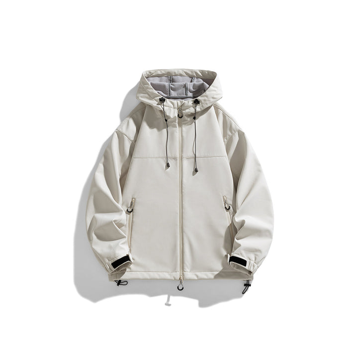 Herren funktionale und winddichte Outdoorjacke mit verstellbarer Kapuze Aliams