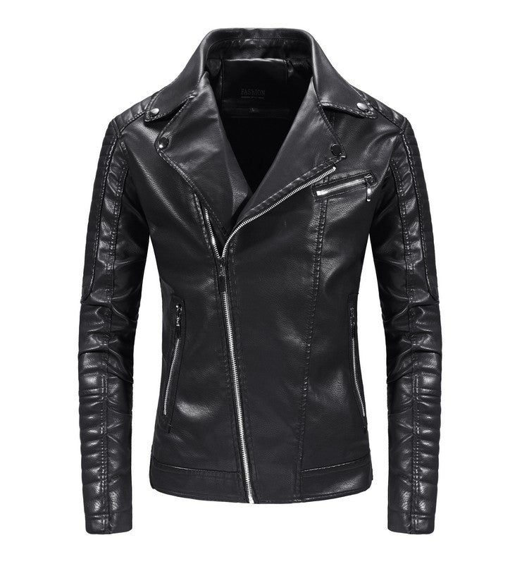 Herren stilvolle Bikerjacke aus Kunstleder Aliams