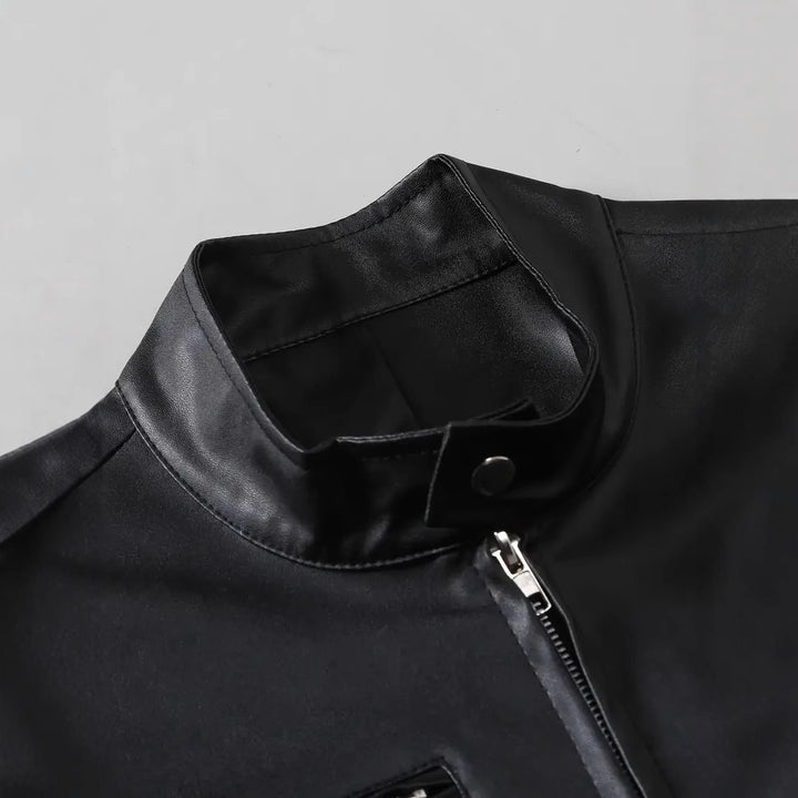 Herren elegante Kunstlederjacke mit modernem Design Aliams