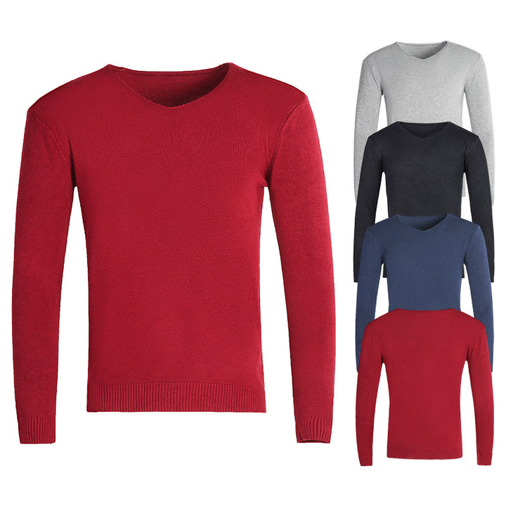 Herren klassischer V-Ausschnitt Pullover Aliams