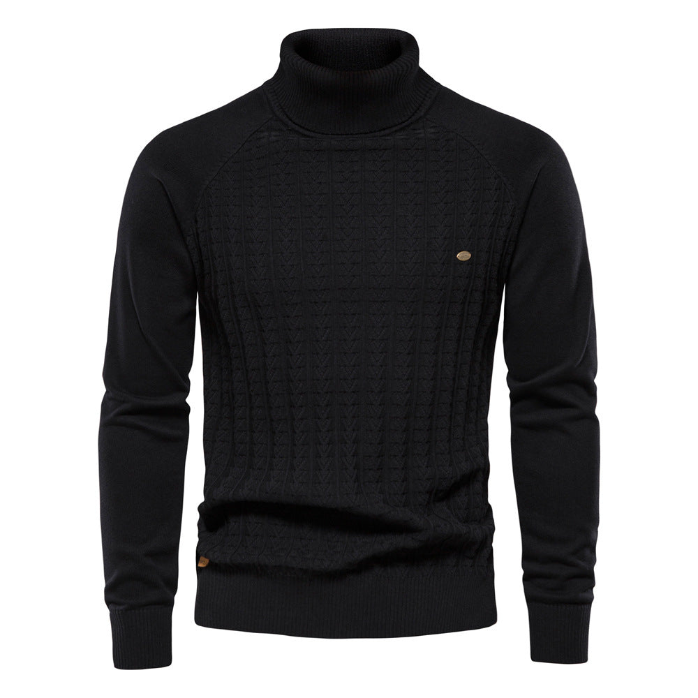 Herren Rollkragenpullover mit strukturiertem Muster Aliams