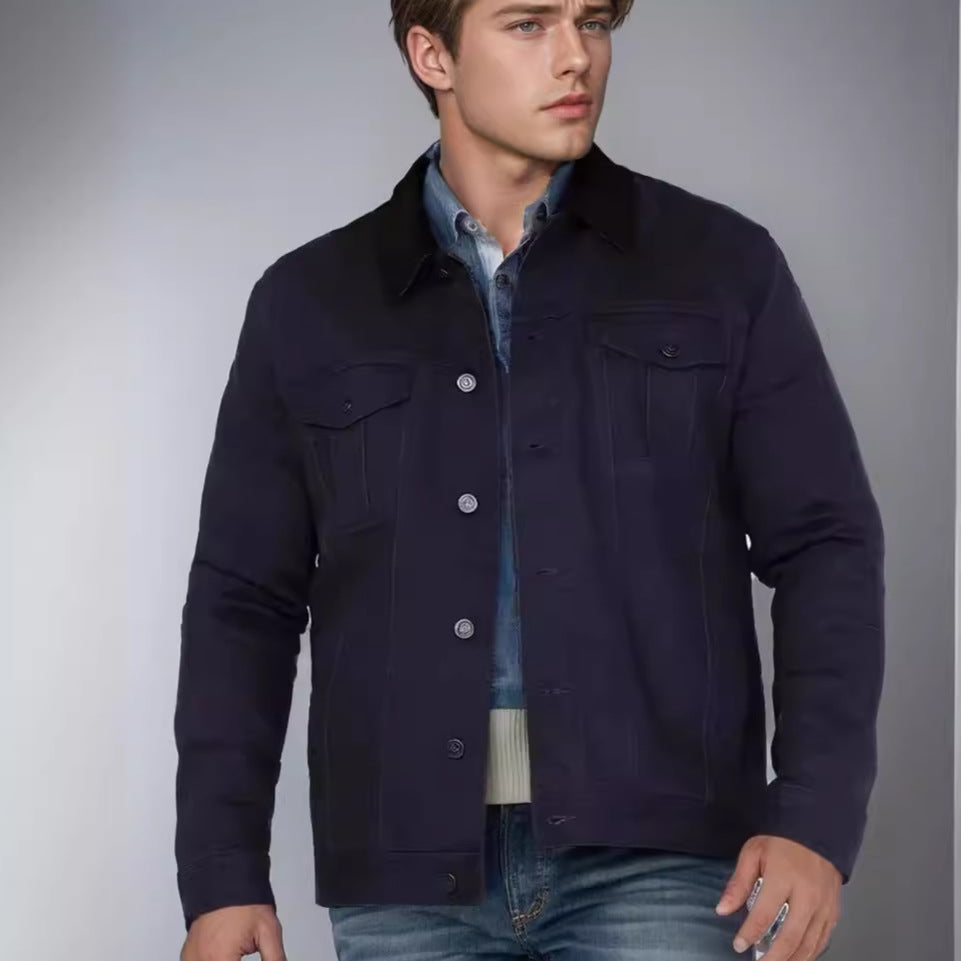 Herren Jeansjacke im klassischen Stil mit praktischen Taschen Aliams