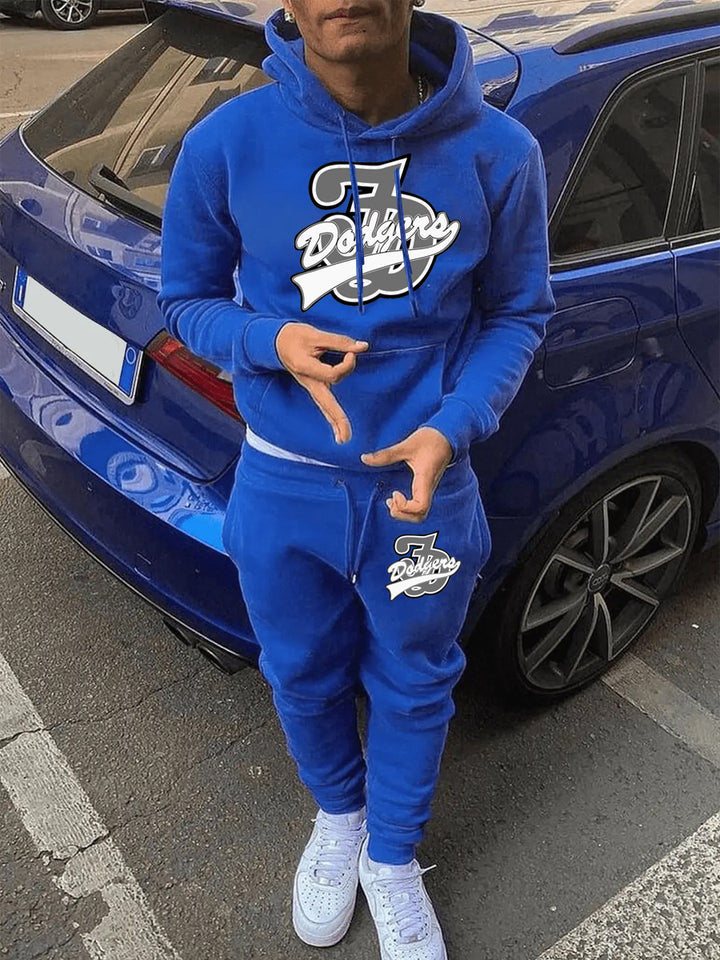 Herren Sport Hoodie und Jogginghose Set mit auffälligem Print Aliams