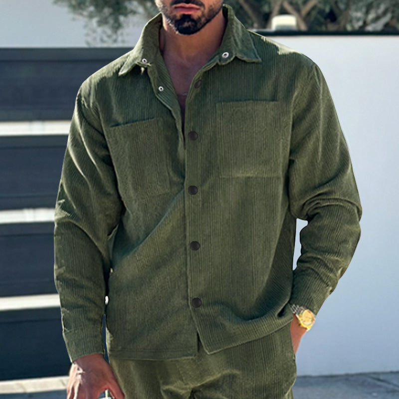 Herren Fleecejacke mit strukturiertem Design und praktischen Taschen Aliams