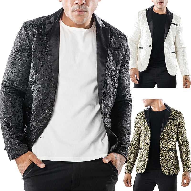 Herren eleganter Pailletten-Brokatblazer Aliams