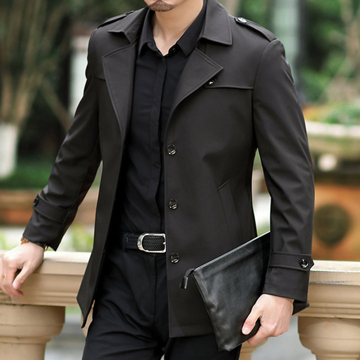 Herren elegante Trenchcoat Jacke mit praktischem Schnitt und stylishen Details Aliams