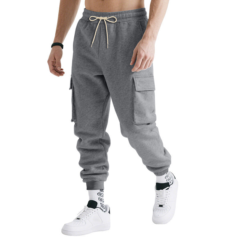 Herren stylische Cargo-Hose mit elastischem Bund und praktischen Taschen Aliams