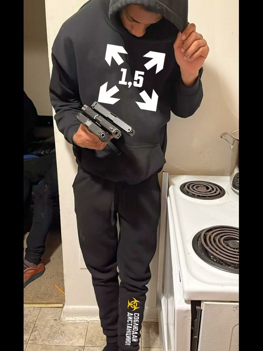 Herren Kapuzenpullover und Jogginghose Set mit modischem Druck Aliams