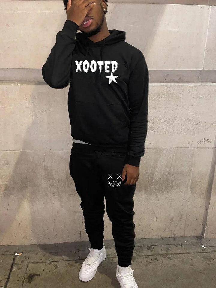 Herren Hoodie und Jogginghose Set mit modernem, auffälligem Print Aliams