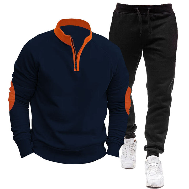 Herren Sportliches Hoodie- und Jogginganzug-Set mit kontrastierenden Ärmelakzenten Aliams