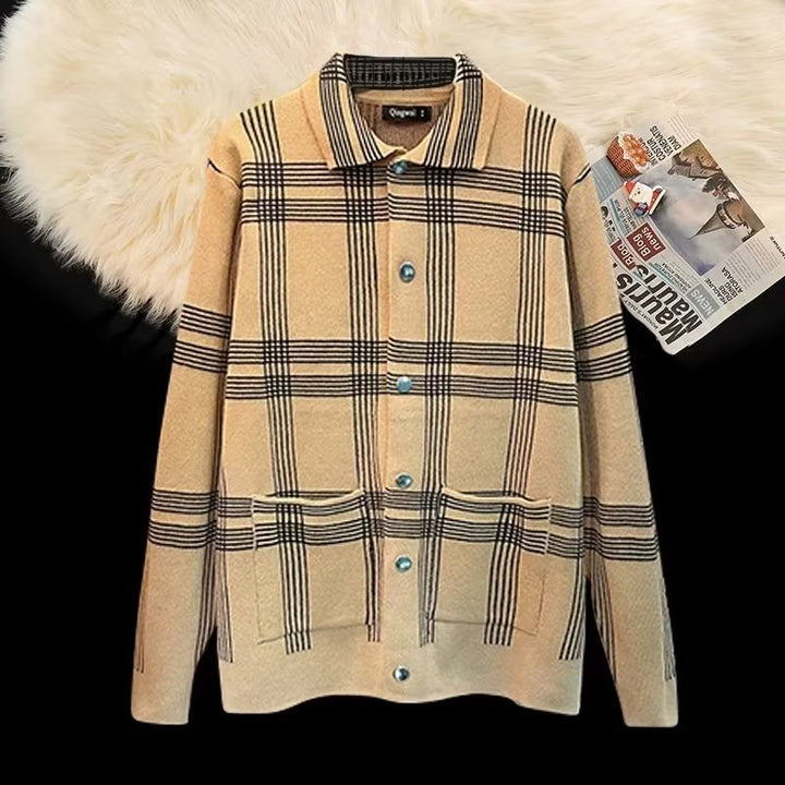 Damen Karierte Hemdjacke mit praktischen Taschen und eleganter Knopfleiste Aliams