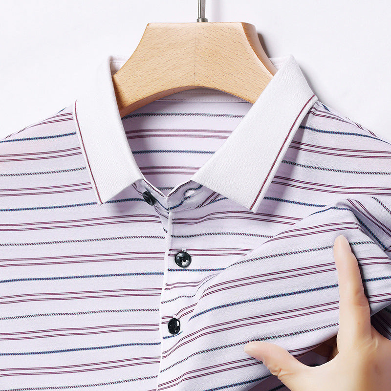 Herren Kurzarm Poloshirt mit feinem Streifenmuster Aliams