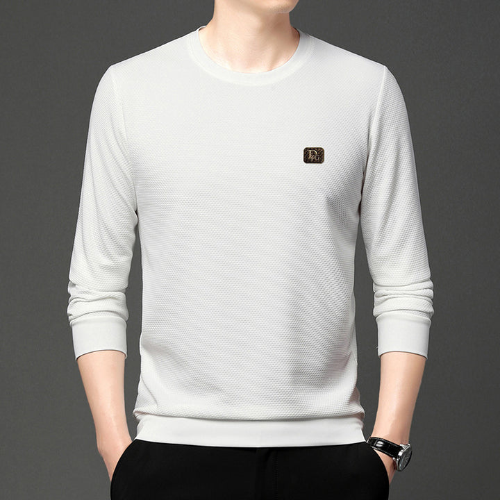 Herren hochwertiger Rundhals-Pullover mit strukturiertem Gewebe und modischem Design Aliams