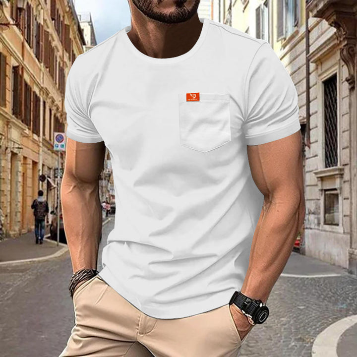 Herren Premium Rundhals T-Shirt mit Brusttasche Aliams