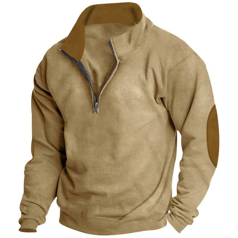 Herren Pullover mit hoher Kragen und Zip-Verschluss Aliams