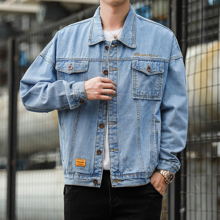 Herren Denimjacke im lässigen Stil mit funktionalen Pattentaschen und robustem Design Aliams