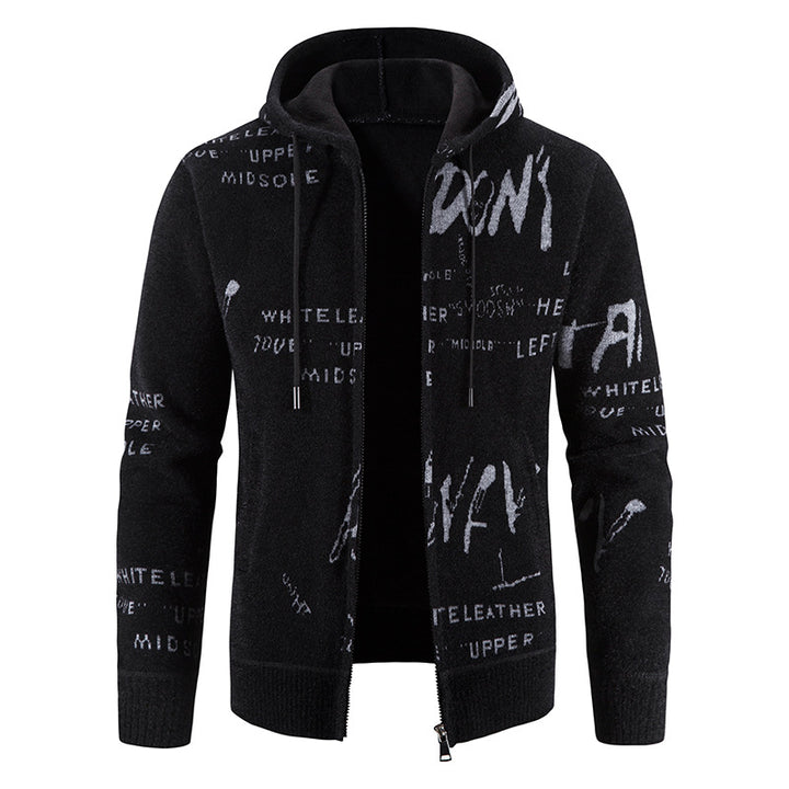Herren Kapuzenjacke mit grafischem Print und hochelastischen Eigenschaften Aliams