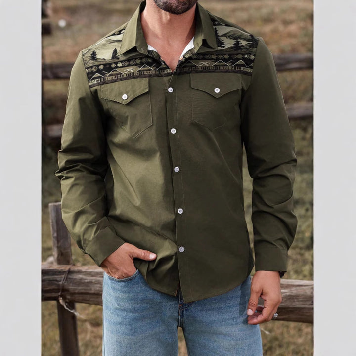 Herren Hemd mit kunstvollem Naturmotiv Aliams