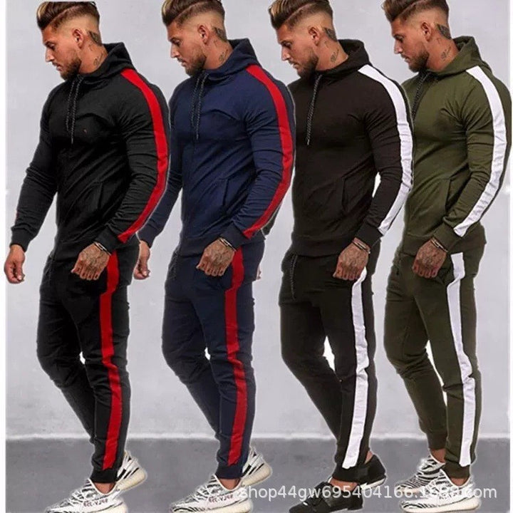 Herren Sportliches Hoodie-Set mit seitlichen Streifen Aliams