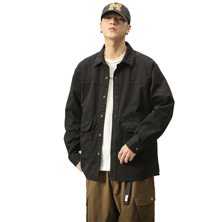 Herren funktionale Utility-Jacke mit praktischen Taschen Aliams