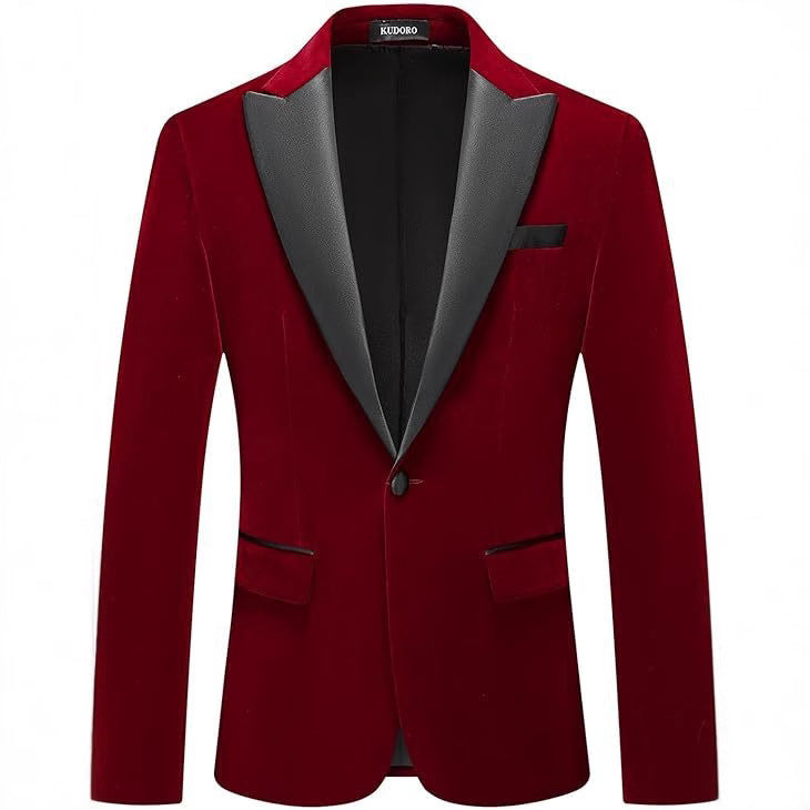 Herren eleganter Smokingblazer mit satinierter Revers und feiner Struktur Aliams